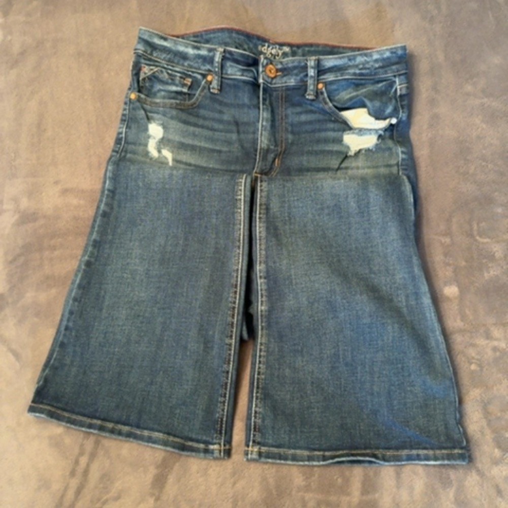 Edgely Jeans Women 16 Blue Distressed Relaxed Fit Denim